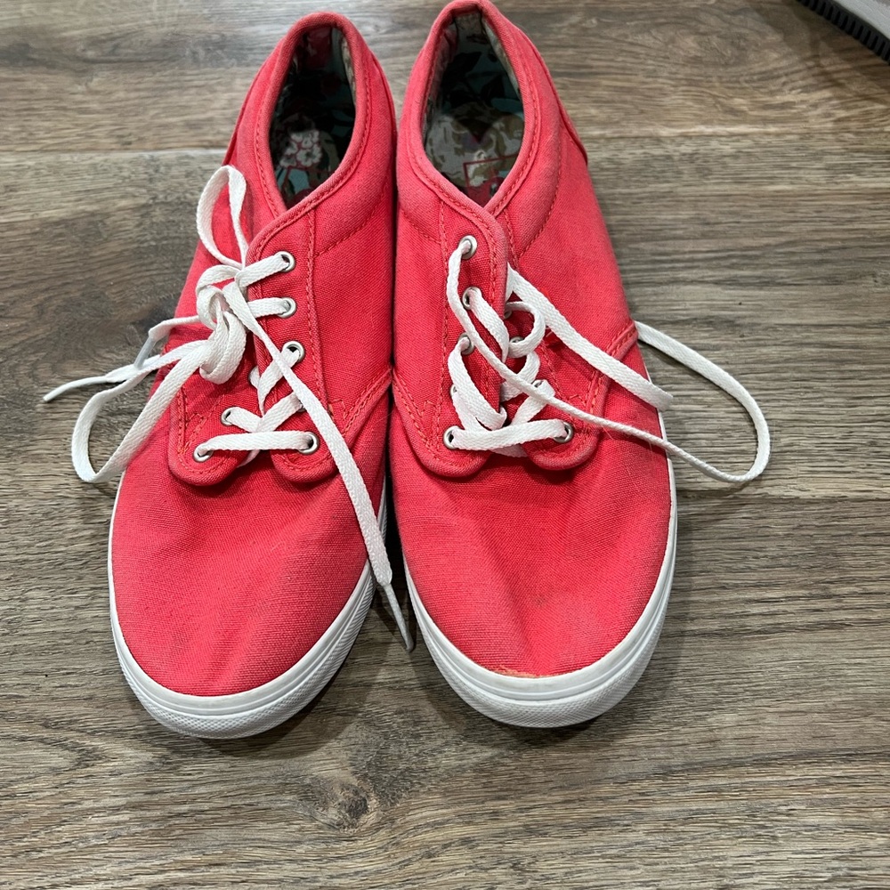 Vans Coral Canvas Sneakers with Floral Lining